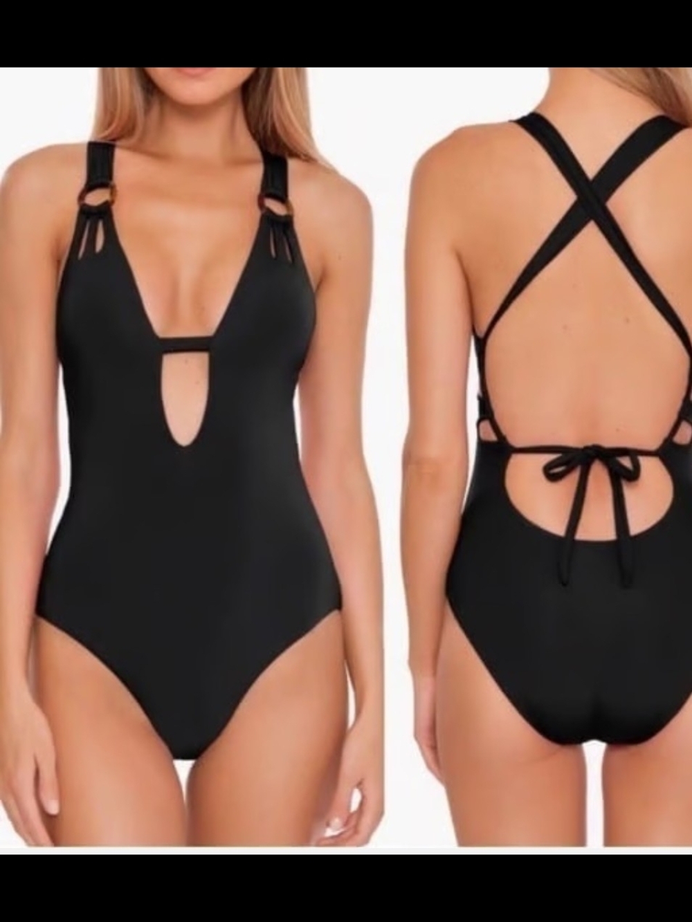 BECCA Swim Black One-Piece Swimsuit , Sz. Medium- NWT